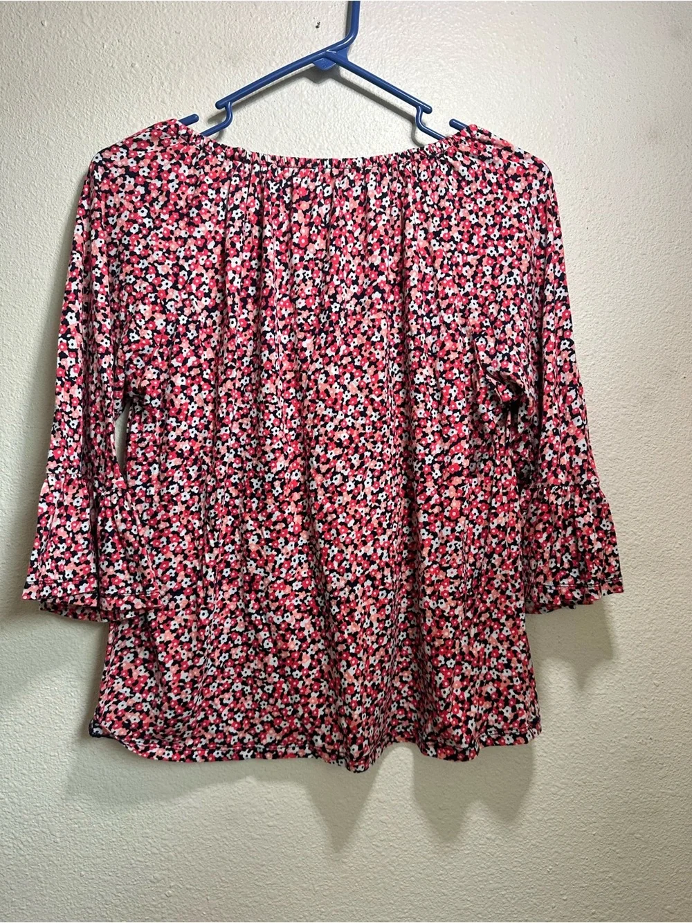 Michael Kors Women’s Pink Multi Floral Peasant Top Size M